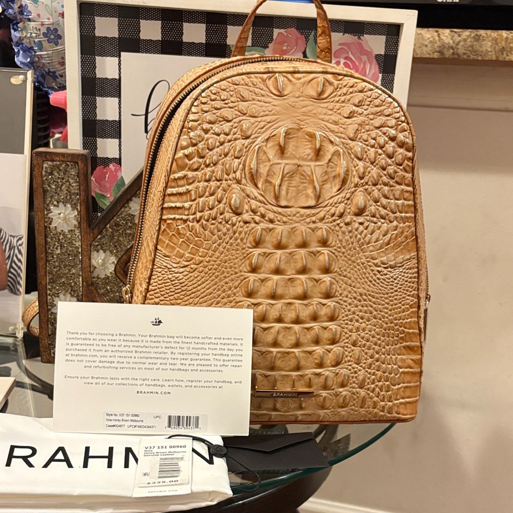 Brahmin Nola Honey Brown Backpack